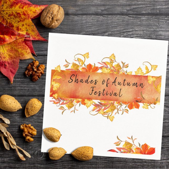 Servilleta De Papel Celebración personalizado El otoño rústico deja se (Subido por el creador)