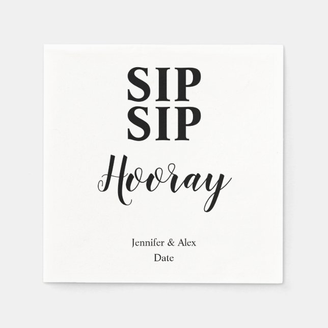 Servilleta De Papel Celebración Sip Sip Hooray (Anverso)