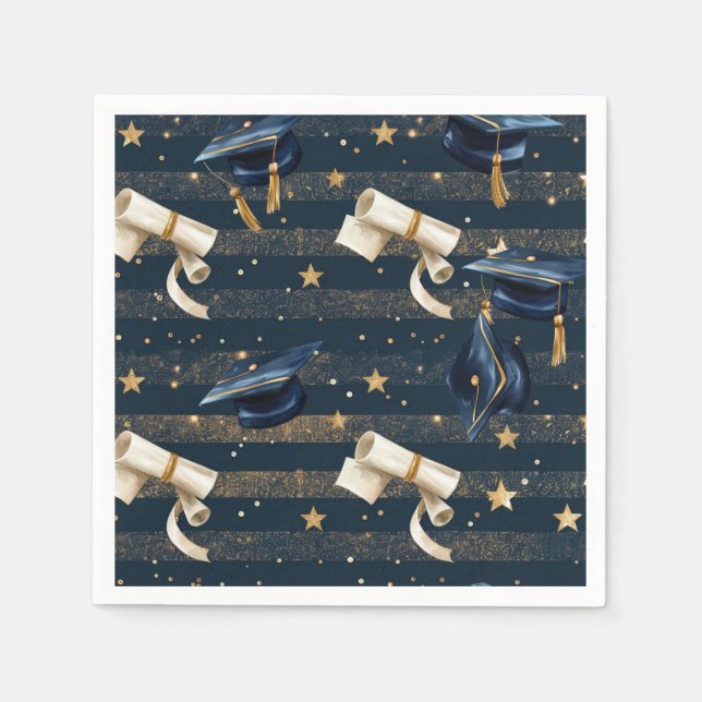 Servilleta De Papel Celebraciones Académicas: Platos de Fiesta de Grad (Anverso)