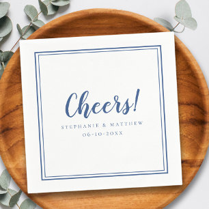 Servilleta De Papel Celebraciones de Boda Cheers Modernas Azul Marino