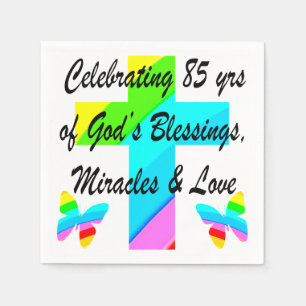 SERVILLETA DE PAPEL CELEBRANDO 85 AÑOS DE DIOS MILAGROS Y AMOR