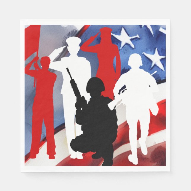 Servilleta De Papel Celebrando a los veteranos (Anverso)