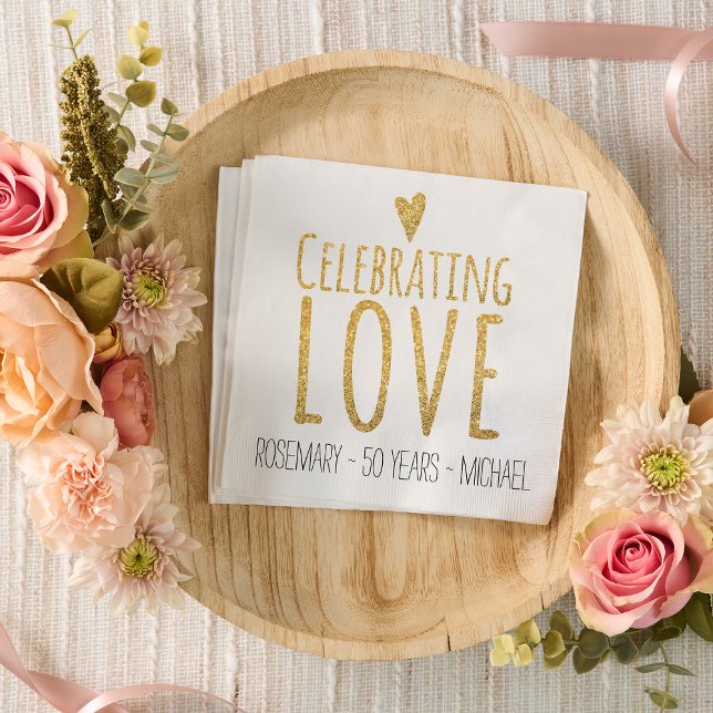 Servilleta De Papel Celebrando el amor | 50° Aniversario Boda (Subido por el creador)