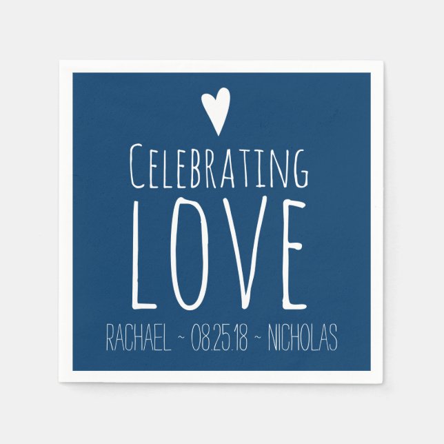 Servilleta De Papel Celebrando el amor | BODA (Anverso)