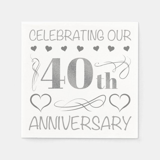 Servilleta De Papel Celebrando nuestro 40° aniversario (Anverso)