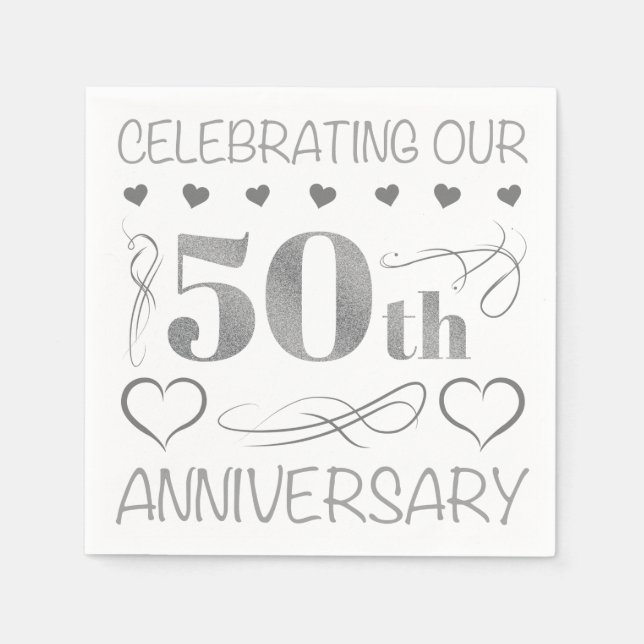 Servilleta De Papel Celebrando nuestro 50 aniversario (Anverso)