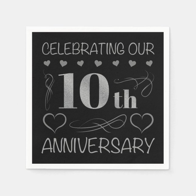 Servilleta De Papel Celebrando nuestro décimo aniversario (Anverso)