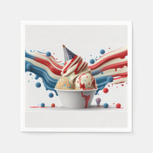 Servilleta De Papel Celebrar con azul blanco rojo