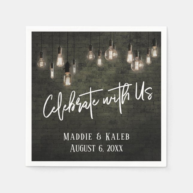 Servilleta De Papel Celebrar con Ladrillos Industriales de Edison (Anverso)