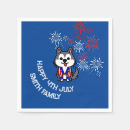 Servilleta De Papel Celebrar la libertad - Perro de caricatura - 4 de 