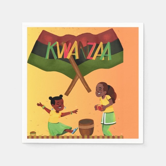 Servilleta De Papel "Celebrar la unidad: una alegre reunión de Kwanzaa (Anverso)