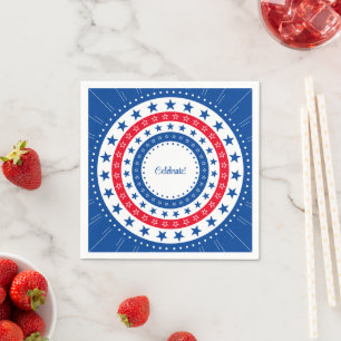 Servilleta De Papel Celebrar las estrellas rojas, blancas y azules