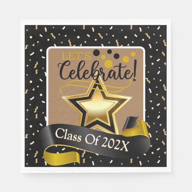 Servilleta De Papel Celebremos La Graduación De La Clase De Placa De P (Anverso)