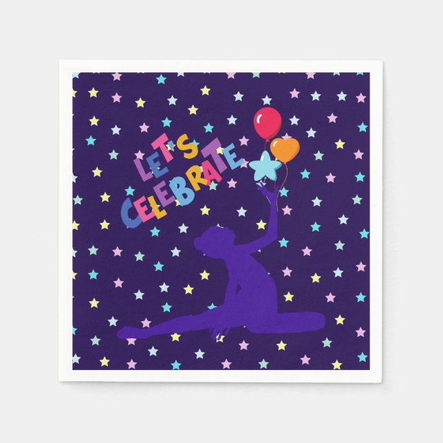 Servilleta De Papel Celebremos las estrellas y los globos (Anverso)