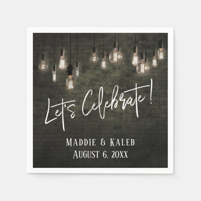 Servilleta De Papel Celebremos los ladrillos industriales con luces Ed (Anverso)