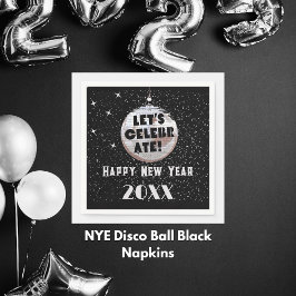 Servilleta De Papel Celebremos NYE Disco Ball Black