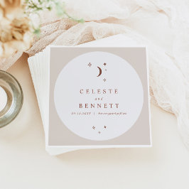 Servilleta De Papel CELESTE Boho Moon & Stars Terracotta Boda