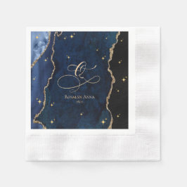 Servilleta De Papel Celestial Blue Quinceanera Midnight Stars Moon