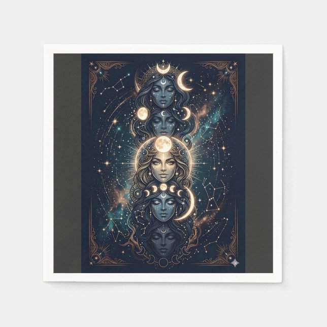 Servilleta De Papel Celestial Moon Goddess Mystical  (Anverso)
