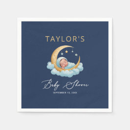 Servilleta De Papel Celestial Moon Stars Clouds Baby Shower Napkins