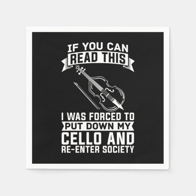 Servilleta De Papel Cello Cellist Violoncello (Anverso)