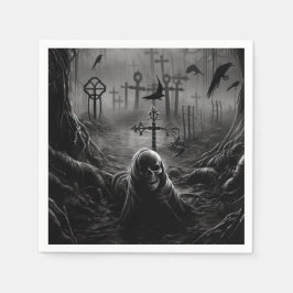 Servilleta De Papel Cementerio de Halloween Cementerio Esqueleto Gótic