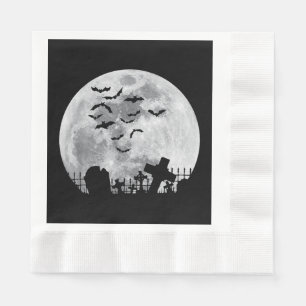 Servilleta De Papel Cementerio de la Luna Llena de Halloween Graveyard
