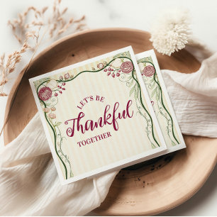 Servilleta De Papel Cena de Acción de Gracias Art Nouveau Atemporal
