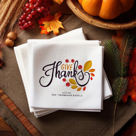Servilleta De Papel Cena De Acción De Gracias De Otoño Y Berries