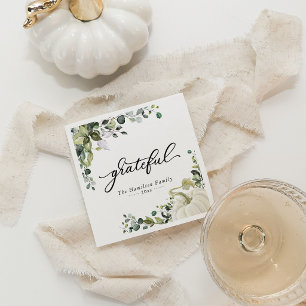 Servilleta De Papel Cena de Acción de Gracias de Vegetación Agradecida