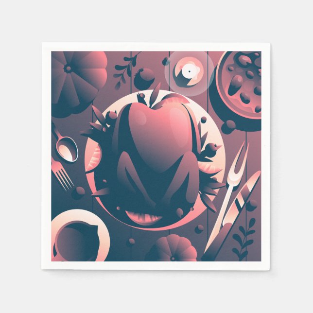 Servilleta De Papel cena de acción de gracias oscura (Anverso)