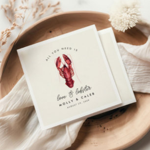 Servilleta De Papel Cena de amor y bogavante en el océano