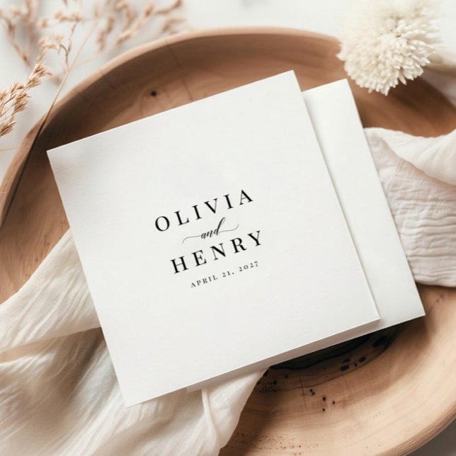Servilleta De Papel Cena de Boda de guión elegante clásico (Subido por el creador)