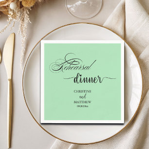 Servilleta De Papel Cena de ensayo azul claro de caligrafía elegante
