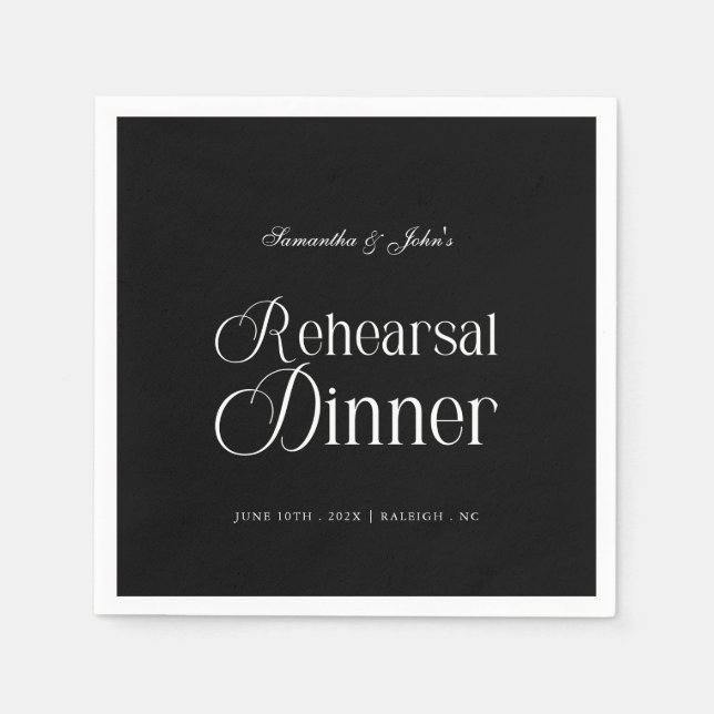 Servilleta De Papel Cena de Ensayo Chic Moderno (Anverso)