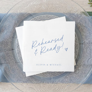 Servilleta De Papel Cena de Ensayo de Boda Azul Ensayado y Listo