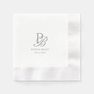 Servilleta De Papel Cena de Ensayo de Boda con Monograma Chic