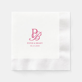 Servilleta De Papel Cena de Ensayo de Boda con Monograma Chic