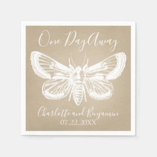 Servilleta De Papel Cena de Ensayo de Boda Rústica Kraft y Mariposa