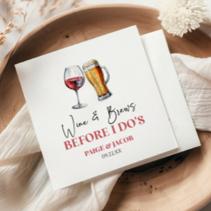 Servilleta De Papel Cena de ensayo de Wine and Brews Before I Do's