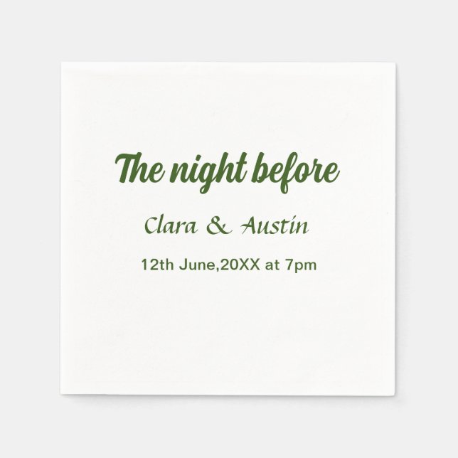 Servilleta De Papel Cena de ensayo la noche anterior al mínimo (Anverso)