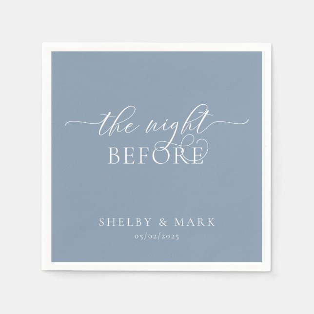 Servilleta De Papel Cena de ensayo, la noche anterior en azul turbio (Anverso)