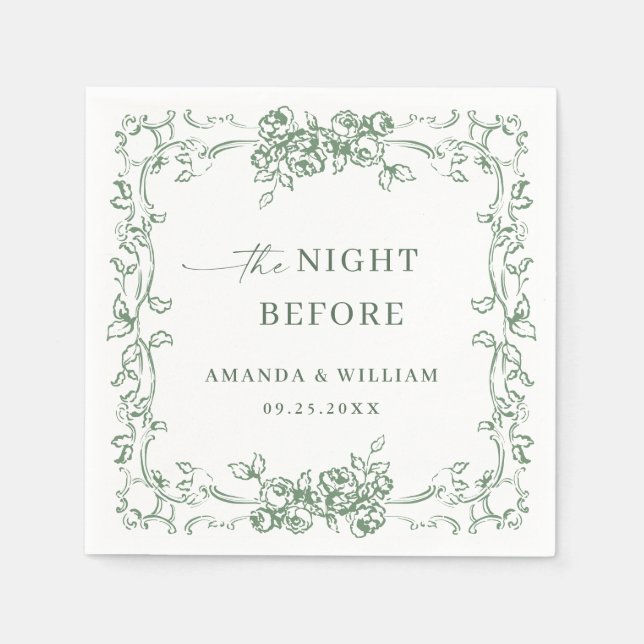 Servilleta De Papel Cena de ensayo verde de la orquesta renacentista (Anverso)