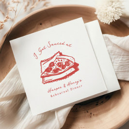 Servilleta De Papel Cena De Ensayos De Pizza Salsa