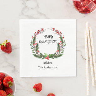 Servilleta De Papel Cena de navidades con bayas