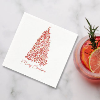Servilleta De Papel Cena de Navidades rojos