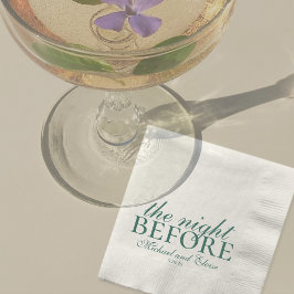 Servilleta De Papel Cena de Noche Antes de la Boda Verde Salvia