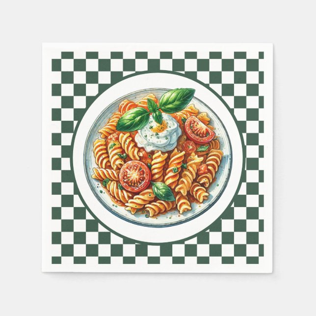 Servilleta De Papel Cena de pasta en espiral (Anverso)