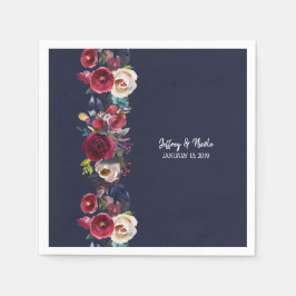 Servilleta De Papel Cena de recepción de bodas de la Marina de Borgoña