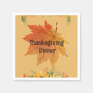 Servilleta De Papel Cena del Día de Acción de Gracias Floral de otoño